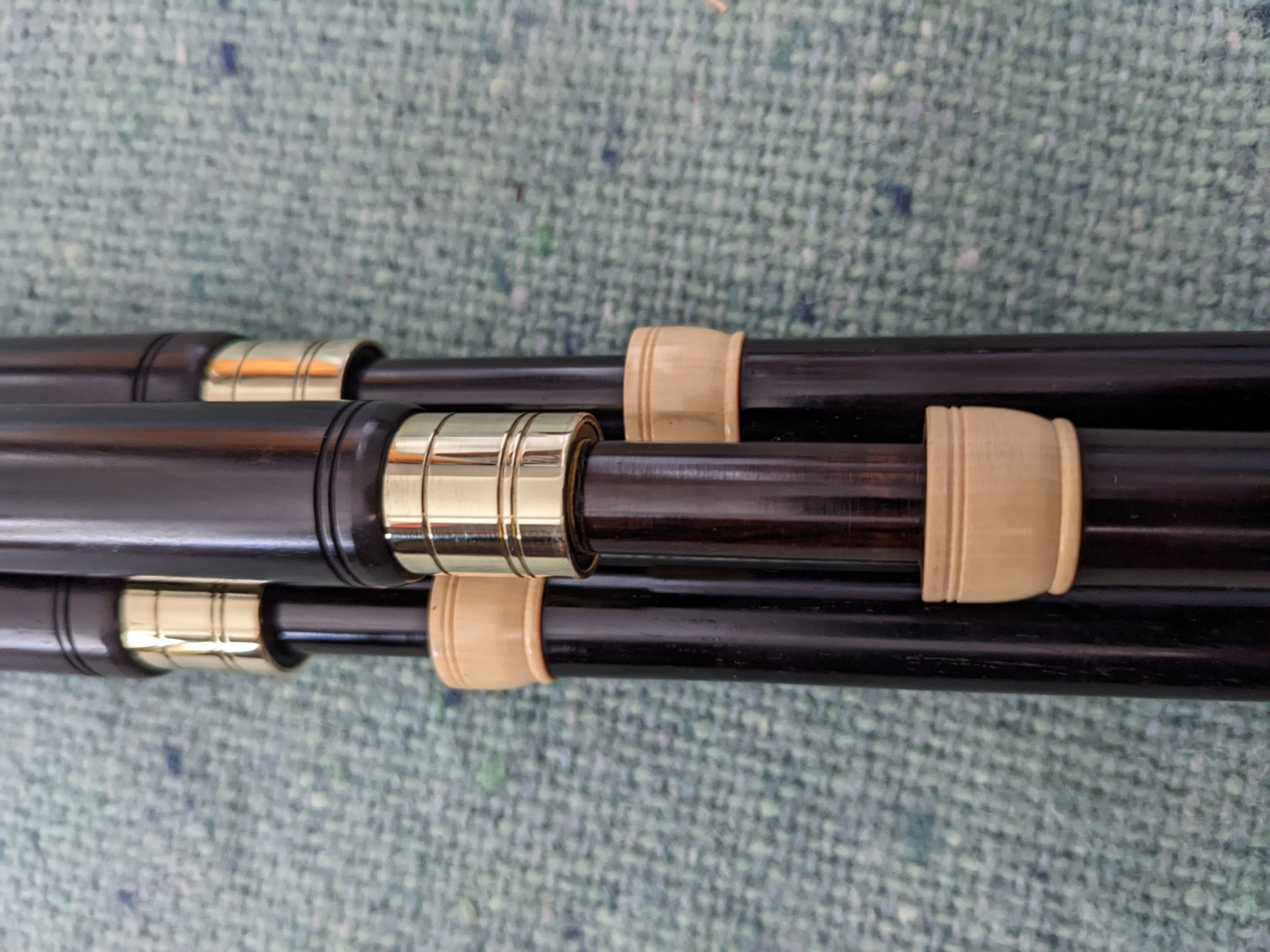 African Blackwood, boxwood mounts & brass ferrules