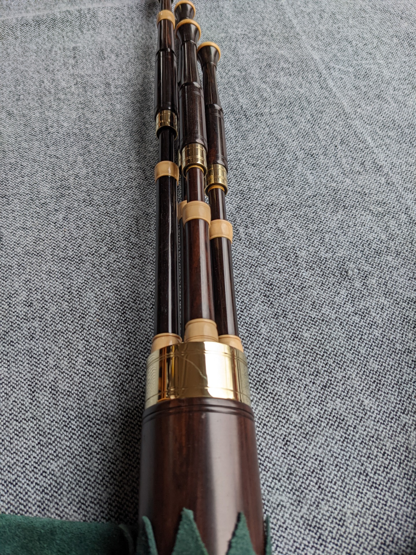 African blackwood, boxwood mounts & brass ferrules