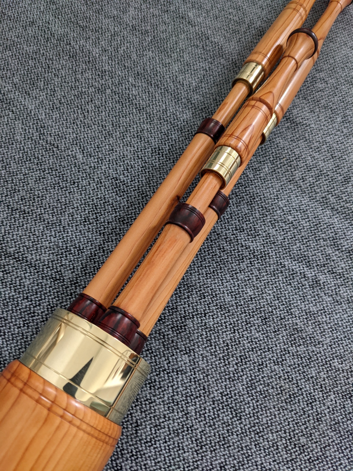 Yew, cocobolo mounts & brass ferrules